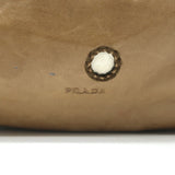 Prada Small Mirror Tote Bag Beige Leather