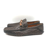 Gucci Bamboo Horsebit Driving Loafers Dark Brown Ostrich Size 9.5 NEW