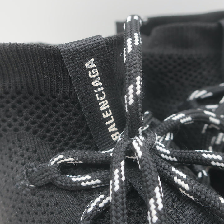 Balenciaga Speed Lace-Up Sock Sneakers Black Knit Size 38.5