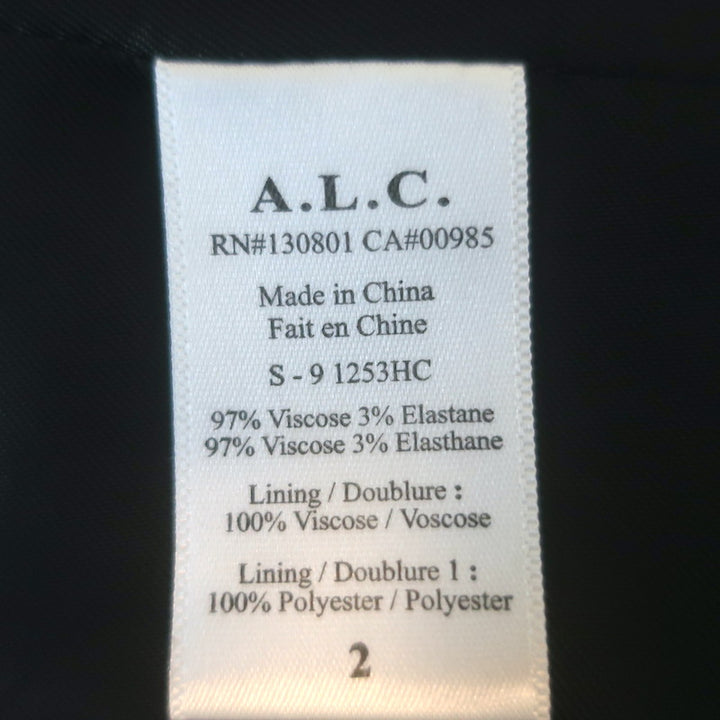 A.L.C. James Studded Blazer Black Stretch Crepe Size 2 One-Button Jacket