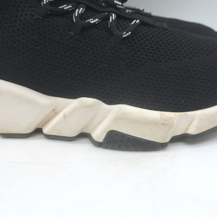 Balenciaga Speed Lace-Up Sock Sneakers Black Knit Size 38.5