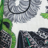 Hermes Sous L'Egide de Mars 140cm Cashmere-Silk Shawl Scarf Cream/Green
