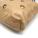 Prada Small Mirror Tote Bag Beige Leather