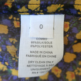 Ulla Johnson Doria Tie-Neck Top Black/Yellow Metallic Floral Print Size 0