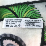 Hermes Sous L'Egide de Mars 140cm Cashmere-Silk Shawl Scarf Cream/Green