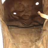 Prada Small Mirror Tote Bag Beige Leather