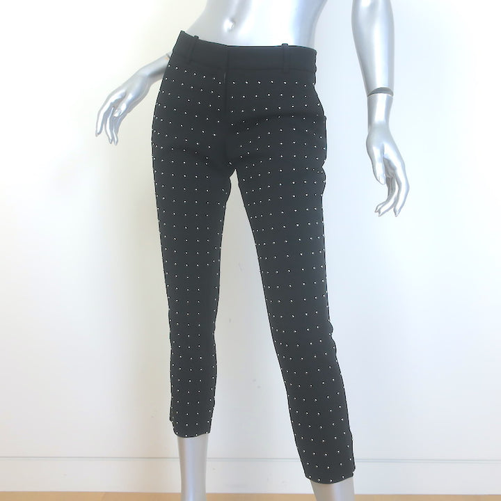 A.L.C. Studded Cropped Pants Black Stretch Crepe Size 0