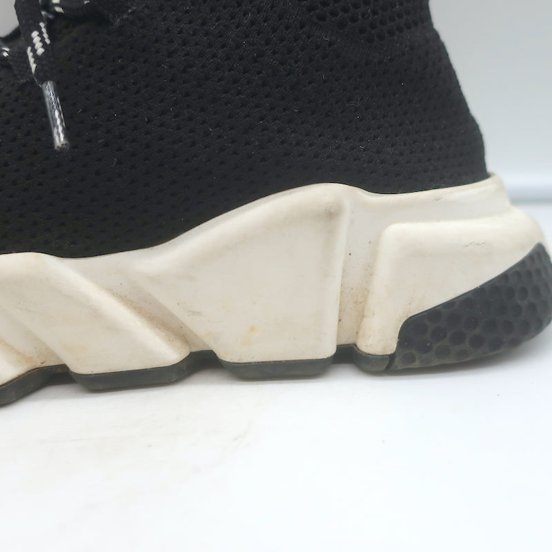 Balenciaga Speed Lace-Up Sock Sneakers Black Knit Size 38.5