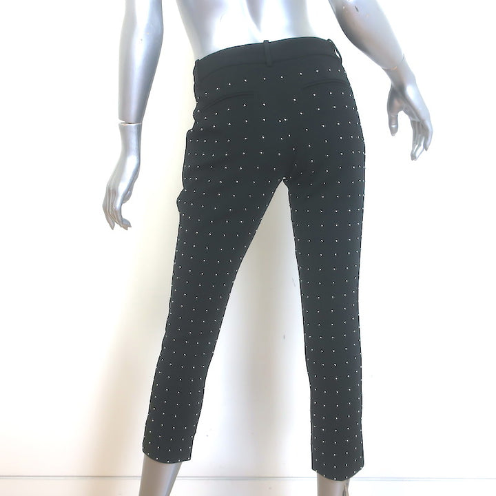 A.L.C. Studded Cropped Pants Black Stretch Crepe Size 0