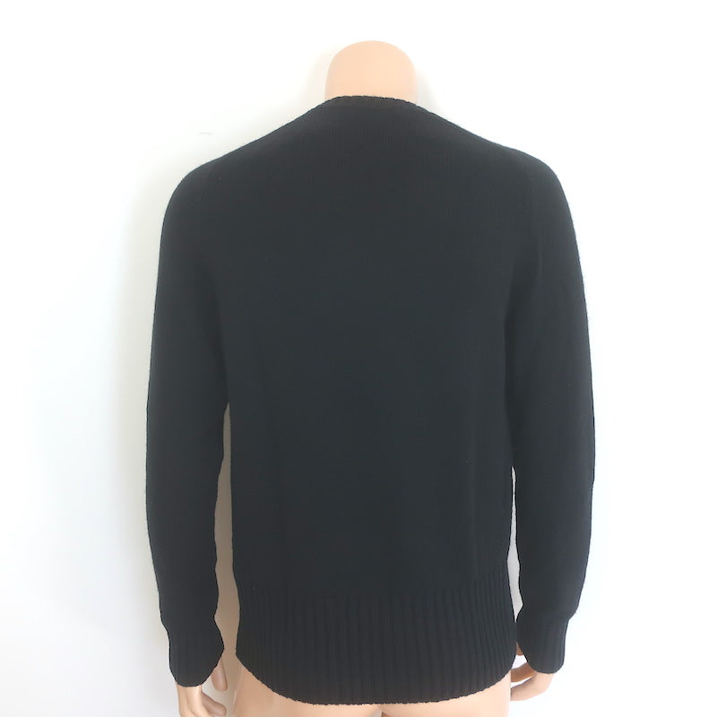 Alexander McQueen Crystal Snowflake Crewneck Sweater Black Wool Size Large