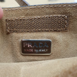Prada Small Mirror Tote Bag Beige Leather