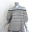 Ba&sh Elvis Off the Shoulder Striped Sweater Navy/Cream Cotton-Modal Size 0 NEW