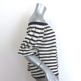Ba&sh Elvis Off the Shoulder Striped Sweater Navy/Cream Cotton-Modal Size 0 NEW