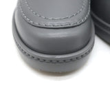 Chanel Quilted Flap CC Turnlock Loafers Gray Leather Size 37.5