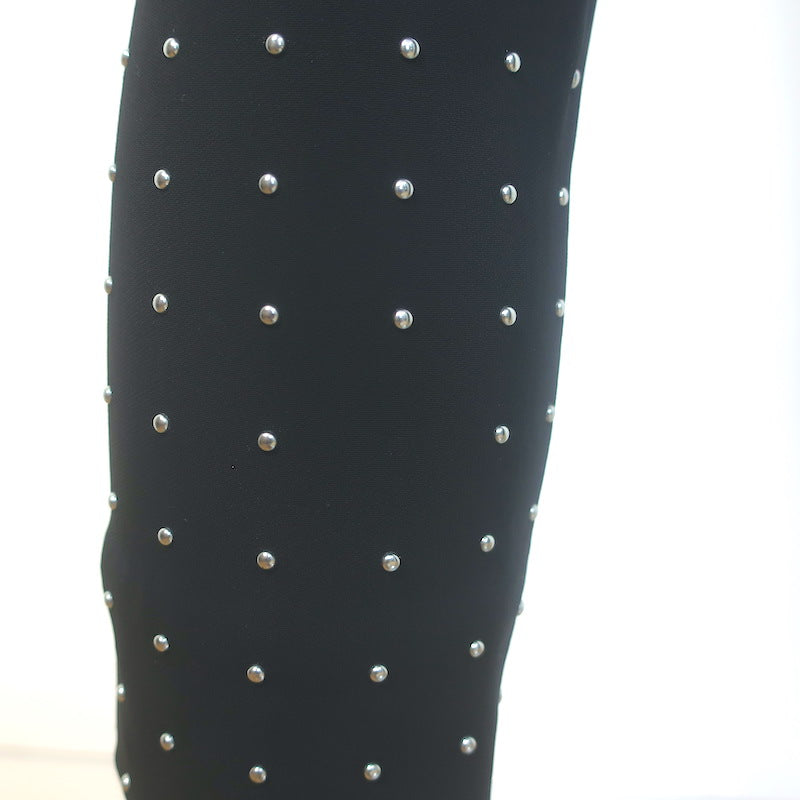 A.L.C. Studded Cropped Pants Black Stretch Crepe Size 0