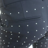 A.L.C. Studded Cropped Pants Black Stretch Crepe Size 0