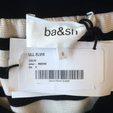Ba&sh Elvis Off the Shoulder Striped Sweater Navy/Cream Cotton-Modal Size 0 NEW
