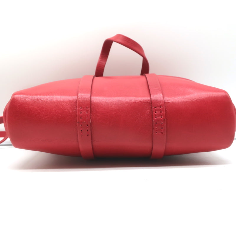 Wendy Nichol Soft Duffle Bag Red Leather Small Crossbody