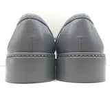 Chanel Quilted Flap CC Turnlock Loafers Gray Leather Size 37.5