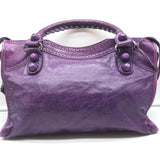 Balenciaga Giant Covered Brogues City Bag Grape Leather