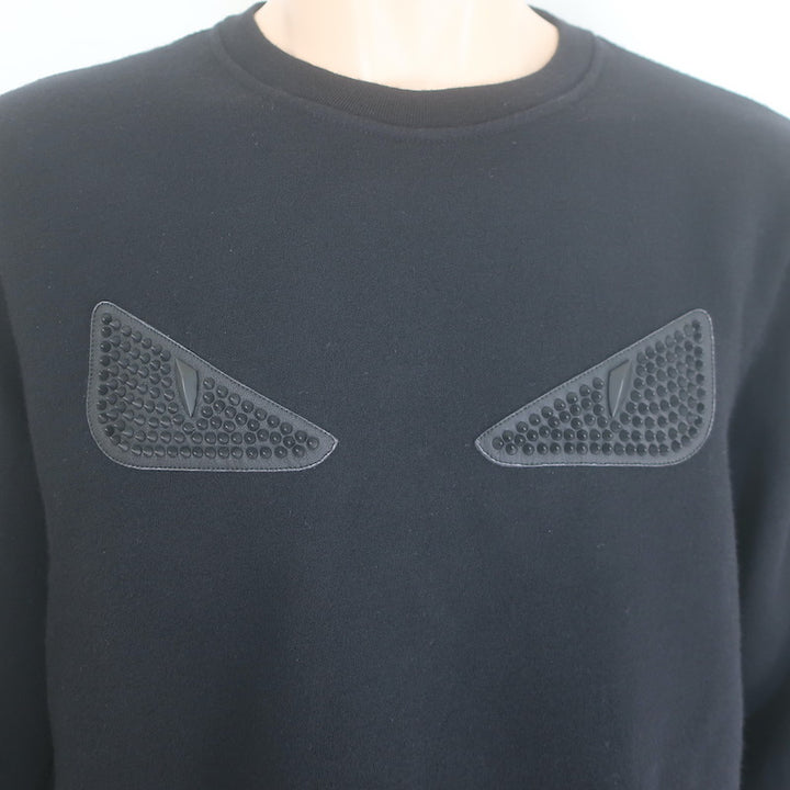 Fendi Studded Monster Eyes Crewneck Sweatshirt Black Size 50