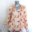 Natalie Martin Penny Tie-Neck Blouse Yellow Printed Crepe Size Extra Small NEW