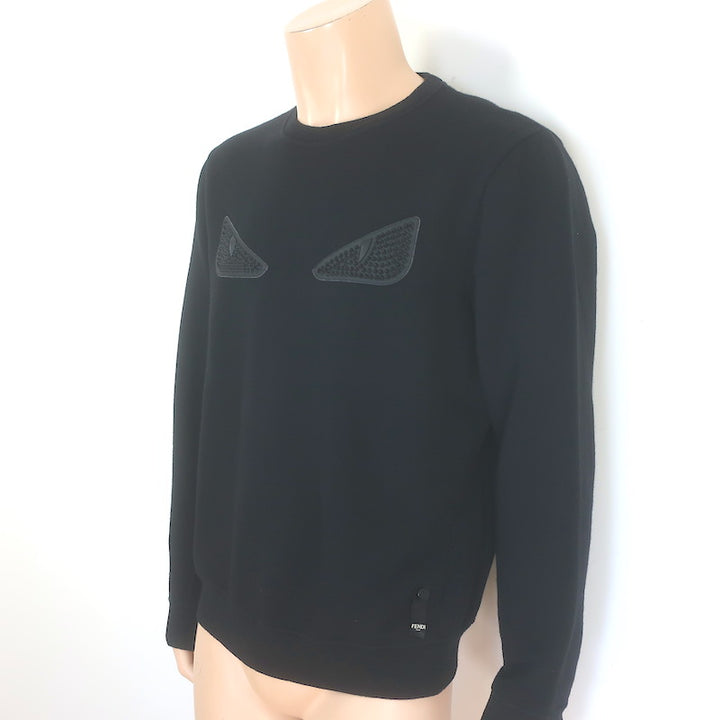 Fendi Studded Monster Eyes Crewneck Sweatshirt Black Size 50