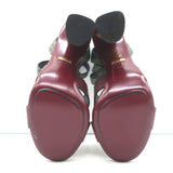 Gucci Lifford Snakeskin Ankle Wrap Sandals Burgundy/Olive Size 37.5 NEW