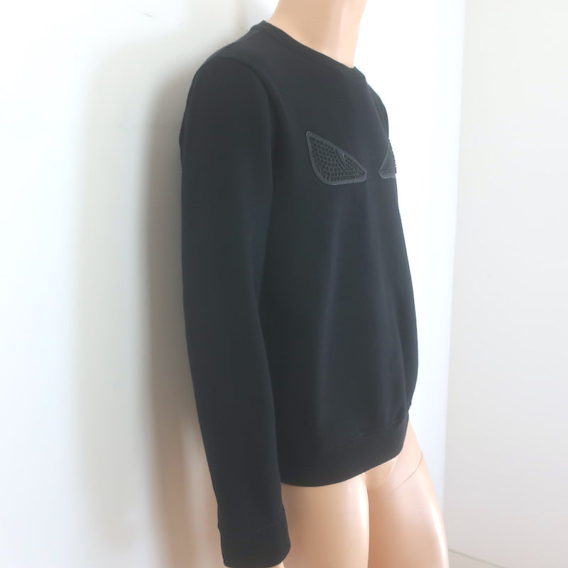 Fendi Studded Monster Eyes Crewneck Sweatshirt Black Size 50