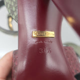 Gucci Lifford Snakeskin Ankle Wrap Sandals Burgundy/Olive Size 37.5 NEW