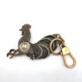 Gucci GG Pearl Chinese New Year Rooster Keychain Gold with Crystals