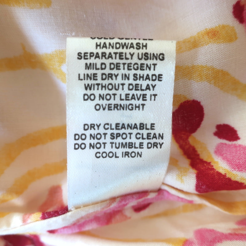 Natalie Martin Penny Tie-Neck Blouse Yellow Printed Crepe Size Extra Small NEW