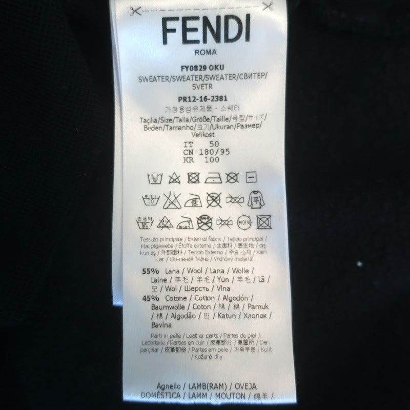 Fendi Studded Monster Eyes Crewneck Sweatshirt Black Size 50