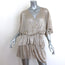 IRO Wide Blouson Mini Dress Gold Metallic Size 34