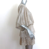 IRO Wide Blouson Mini Dress Gold Metallic Size 34