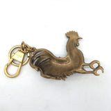 Gucci GG Pearl Chinese New Year Rooster Keychain Gold with Crystals