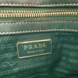 Prada Tessuto Gaufre Braided Handle Satchel Green Nylon Medium Crossbody Bag