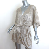 IRO Wide Blouson Mini Dress Gold Metallic Size 34