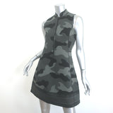 Christian Dior Camouflage Zip-Front Mini Dress Olive Gray Size US 8 NEW