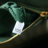 Prada Tessuto Gaufre Braided Handle Satchel Green Nylon Medium Crossbody Bag