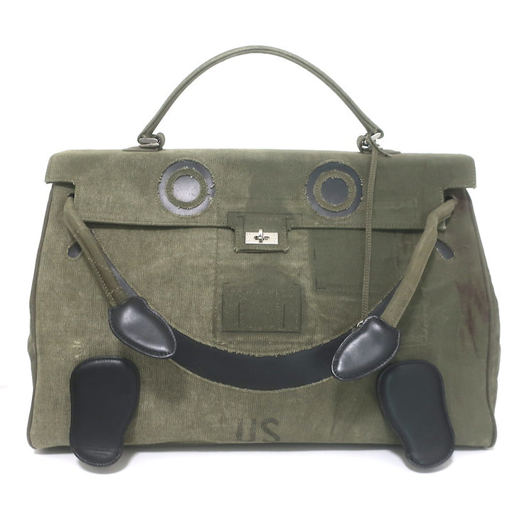 READYMADE Extra Large Doll Bag Army Green Recycled Canvas