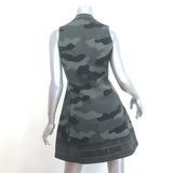 Christian Dior Camouflage Zip-Front Mini Dress Olive Gray Size US 8 NEW