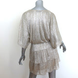 IRO Wide Blouson Mini Dress Gold Metallic Size 34