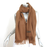 Loro Piana Fringed Cashmere Stole/Scarf Shawl Brown