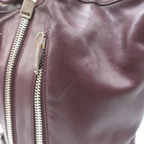 Saint Laurent Rider Bucket Bag Bordeaux Leather Medium Crossbody