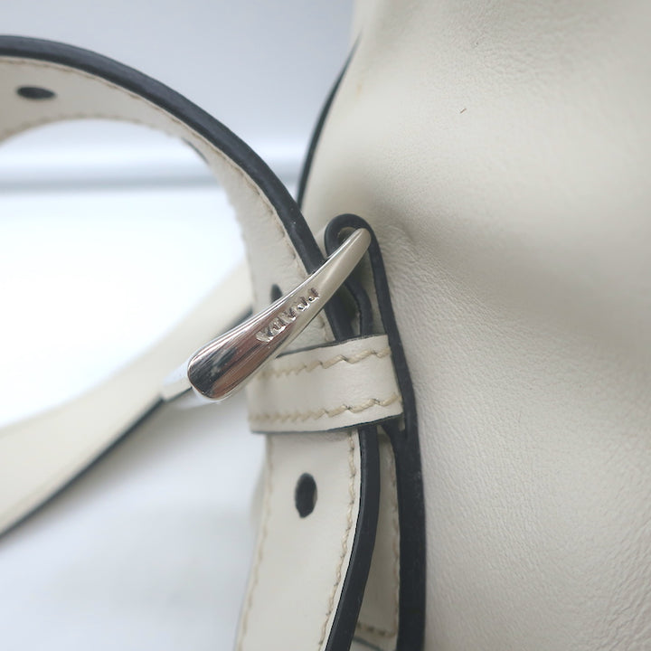 Vintage Prada Large Cinch Backpack Cream Leather