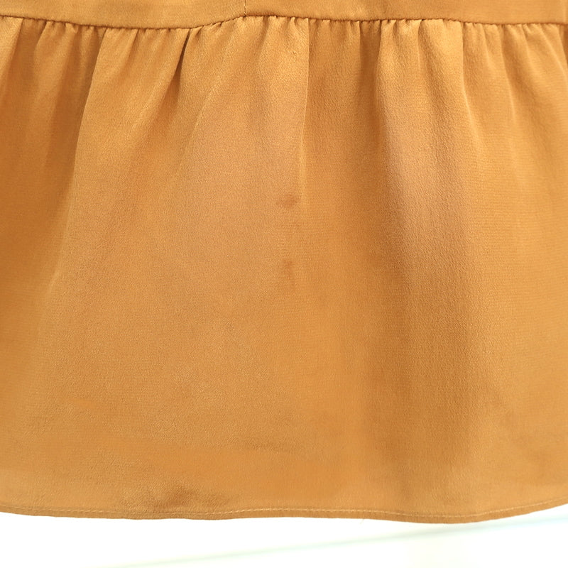 Ulla Johnson Sleeveless Tiered Midi Dress Minetta Mustard Silk Size 0