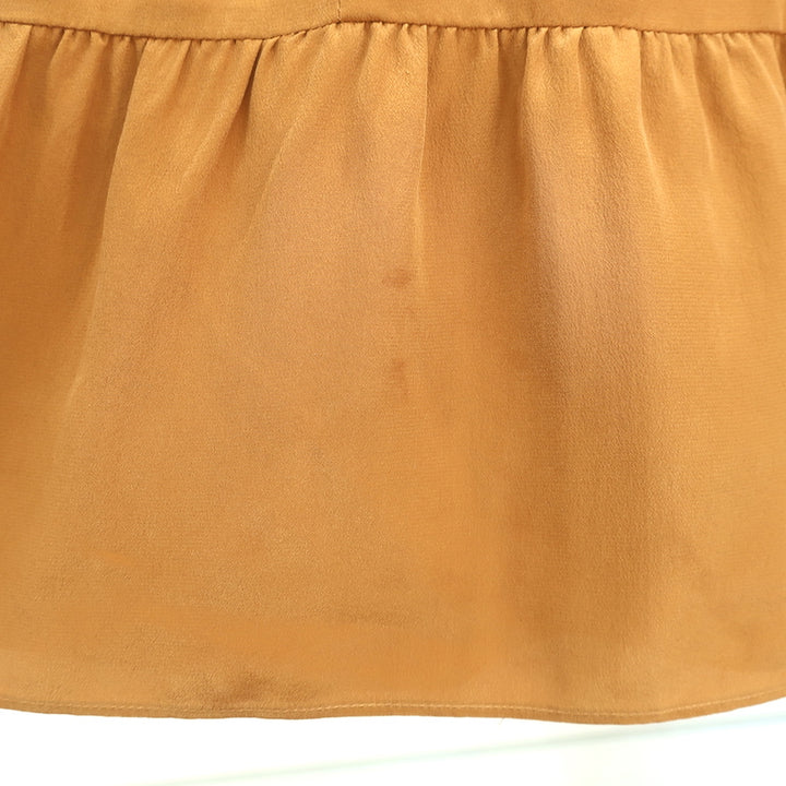 Ulla Johnson Sleeveless Tiered Midi Dress Minetta Mustard Silk Size 0