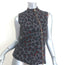 Christian Dior Zip-Front Blouse Gray Leopard Print Size US 6 Sleeveless Top