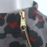 Christian Dior Zip-Front Blouse Gray Leopard Print Size US 6 Sleeveless Top
